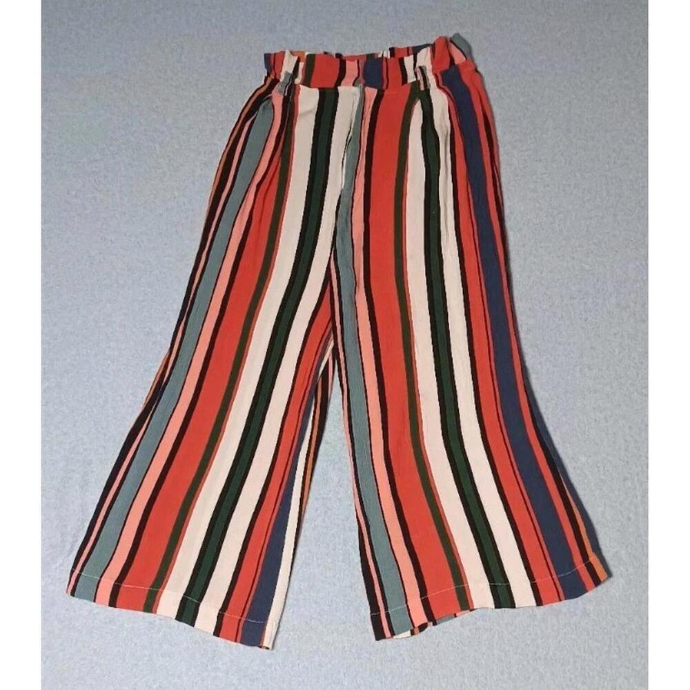 Karlie Wide Leg Pants Size Small Multicolor Stripes Flare Boho Hippie Bohemian
